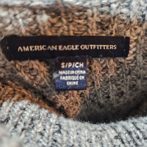 American Eagle Ribbed Turtleneck Sweater Dress Gray Size S - Picture 3 of 7
